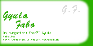 gyula fabo business card